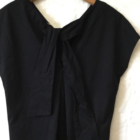 Sans & Sans Black Cap-Sleeved Dress With Tie - Picture 14 of 15